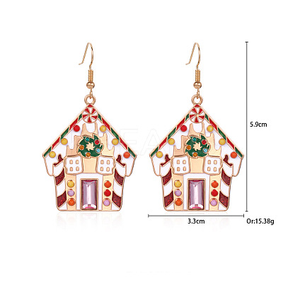 Christmas Alloy Rhinestone Dangle Earrings FS-WGC5D36-05-1