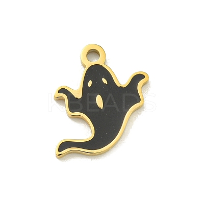 Halloween Theme Ion Plating(IP) 304 Stainless Steel Enamel Pendants STAS-M011-04B-1