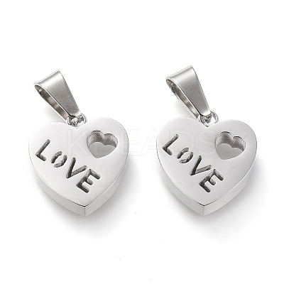Non-Tarnish Valentine's Day 304 Stainless Steel Charms LS-STAS-F253-10P-1