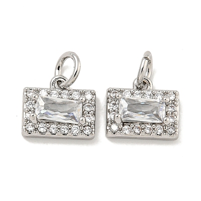 Brass Micro Pave Clear Cubic Zirconia Pendants KK-P275-31P-1