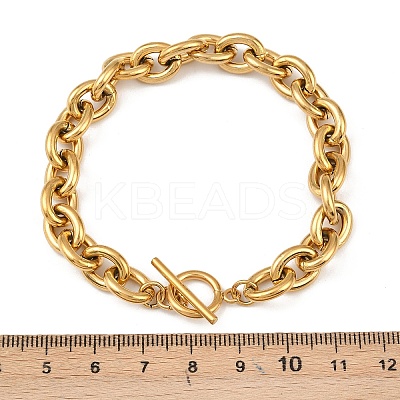 304 Stainless Steel Cable Chain Bracelets for Women BJEW-C129-08A-G-1