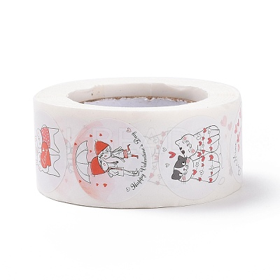 Valentine's Day Round Paper Stickers DIY-I107-04-1