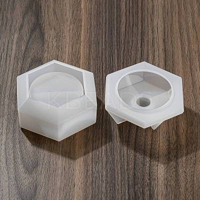 Hexagon Shape Candle Jar Molds DIY-K073-03-1