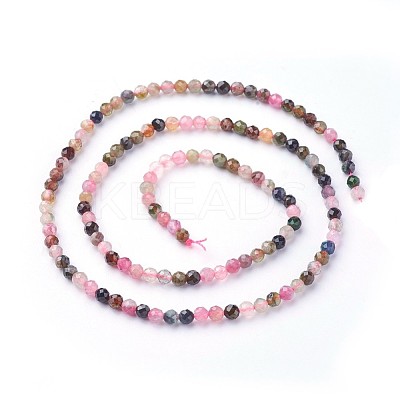 Natural Multicolor Tourmaline Beads Strands G-F619-20B-3mm-1