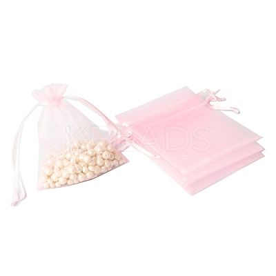 100Pcs Rectangle Organza DIY Craft Drawstring Bags PW-WG69155-30-1