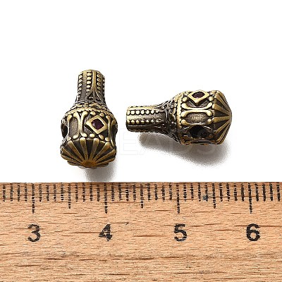 Brass Micro Pave Cubic Zirconia Beads KK-M313-17AG-1
