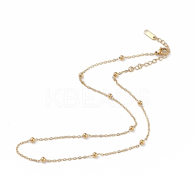 Ion Plating(IP) 304 Stainless Steel Satellite Chain Necklace for Men Women NJEW-K245-011A-1