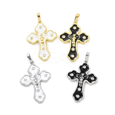 Eco-friendly Rack Plating Brass Micro Pave Cubic Zirconia Pendants KK-F843-20-1