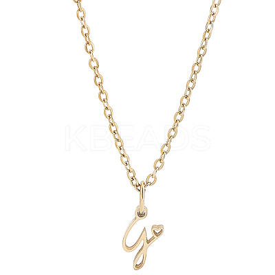 1pc 304 Stainless Steel Letter Pendant Necklaces NJEW-LP0001-39G-G-1