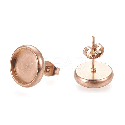 Ion Plating(IP) 304 Stainless Steel Stud Earring Settings STAS-K202-05D-RG-1