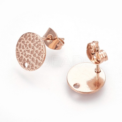 Ion Plating(IP) 304 Stainless Steel Ear Stud Findings STAS-O119-15A-RG-1