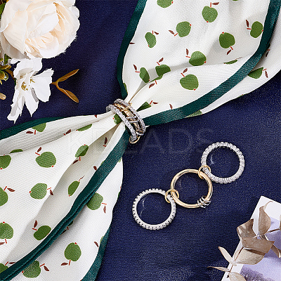 2Pcs 3 Layed Brass Rhinestone Finger Rings for Women RJEW-UN0003-09-1