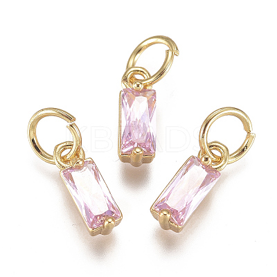 Brass Micro Pave Cubic Zirconia Charms ZIRC-F111-03G-03-1