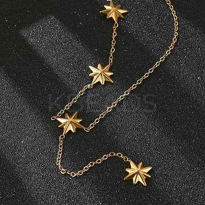 304 Stainless Steel Star Pendant Y Necklaces for Women LS-NJEW-Q026-01G-1
