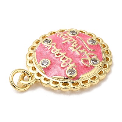 Brass Micro Pave Cubic Zirconia Pendants KK-Q775-20G-1