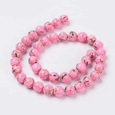 Sea Shell and Synthetic Turquoise Assembled Beads Strands X-G-G758-01-6mm-1