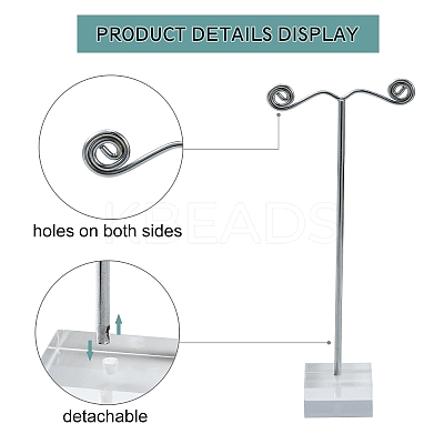 3Pcs T Bar Earring Organic Glass Displays Sets X-EDIS-G012-01-1