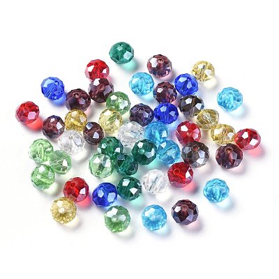 Mixed Handmade Glass Rondelle Beads X-GR001M-1