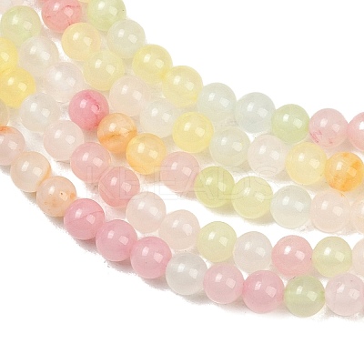Natural Colorful Green Jade Beads Strands G-G757-01-4mm-1