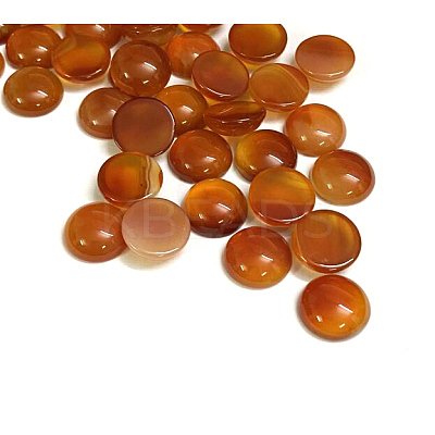 Natural Yellow Agate Cabochons G-P393-R17-12mm-1