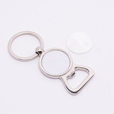 Sublimation Blanks Keychains Zinc Alloy Bottle Opener Blank Key Rings KEYC-WH0018-19P-1