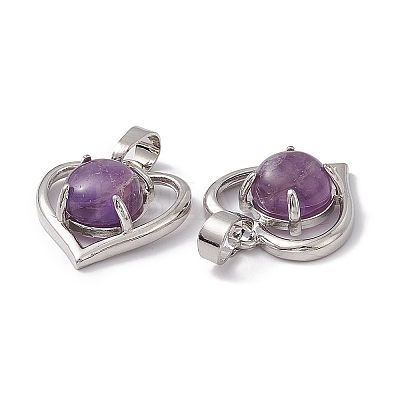 Natural Amethyst Pendants G-P484-04P-04-1