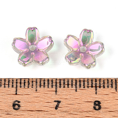 Transparent Electroplate Glass Bead Caps EGLA-N015-01D-1