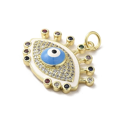 Brass Micro Pave Cubic Zirconia Pendants KK-E092-09G-02-1