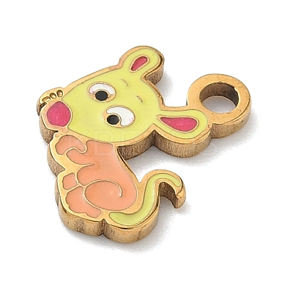 304 Stainless Steel Enamel Pendants LS-STAS-G374-01G-06-1