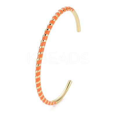 Twisted Brass Enamel Cuff Bangle BJEW-T020-02B-NF-1