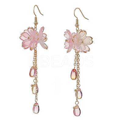 Flower Dangle Earrings EJEW-TA00636-01-1