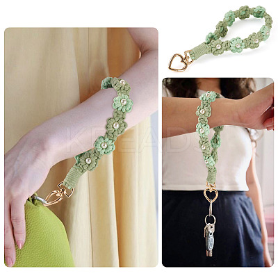 Cotton Braided Flower Pendant Decorations AJEW-TAC0030-032G-02-1