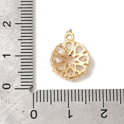 Brass Micro Pave Clear Cubic Zirconia Pendants KK-M294-26G-1