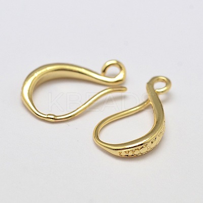 Brass Earring Hooks X-KK-L137-02G-NR-1