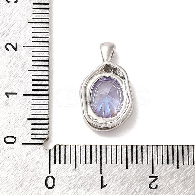Platinum Brass Micro Pave Cubic Zirconia Pendants KK-U031-02P-06-1