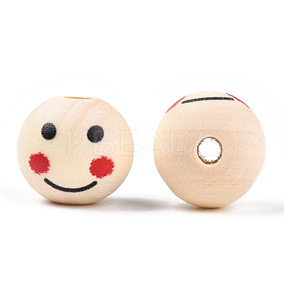 Unfinished Natural Wood Beads WOOD-N016-20mm-01-1