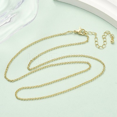 1.5MM Brass Rolo Chain Necklaces NJEW-P339-06G-1