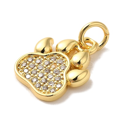 Rack Plating Brass Micro Pave Cubic  Zirconia Pendants KK-U027-16G-1