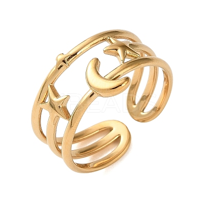 304 Stainless Steel Cuff Open Rings SA-CBAD22F-01G-F-1