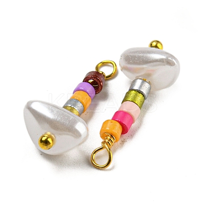 ABS Plastic Imitation Pearl Pendants KK-C046-01C-1