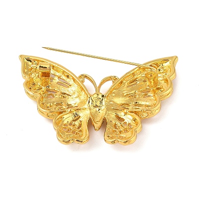 Butterfly Zinc Alloy Rhinestone Brooches for Backpack Clothes JEWB-S027-04D-1