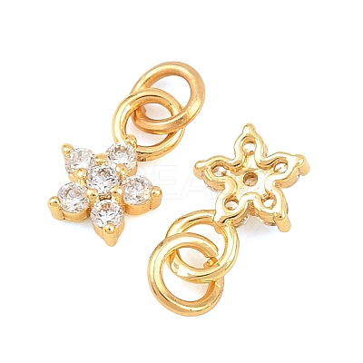 Brass Micro Pave Cubic Zirconia Charms KK-F927-16G-1