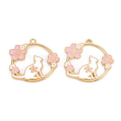 Eco-Friendly Alloy Enamel Pendants X-ENAM-T011-60-NR-1