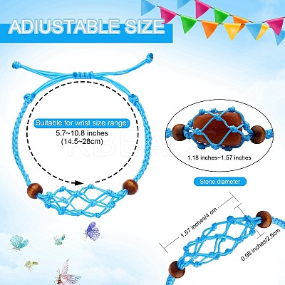 12Pcs Adjustable Braided Nylon Cord Macrame Pouch Bracelet Making AJEW-SW00010-06-1