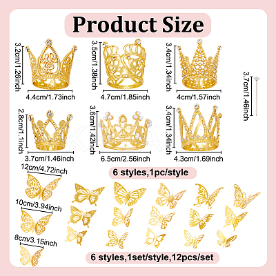 Alloy Rhinstone Crowns Cake Topper DIY-AN0001-30-1