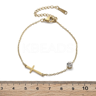 201 Stainless Steel Cable Chain Bracelets BJEW-H205-01E-G-1