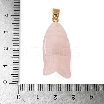 Natural Rose Quartz & Synthetic Turquoise Carved Pendants G-Z084-01G-02-1