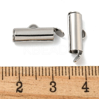 Brass Slide On End Clasp Tubes KK-N254-119P-01-1