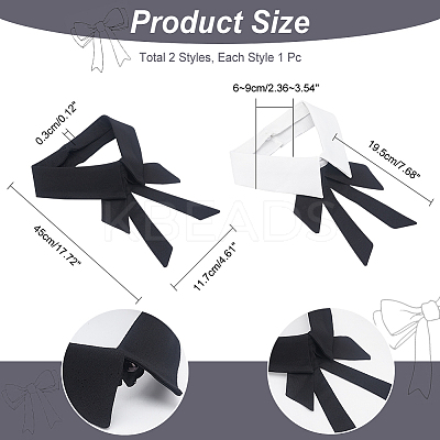 2Pcs 2 Colors Polyester Detachable Blouse False Collar AJEW-NB0003-96-1