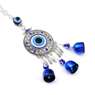 Evil Eye Alloy Lampwork Pendant Decorations HJEW-M005-02E-AS-1